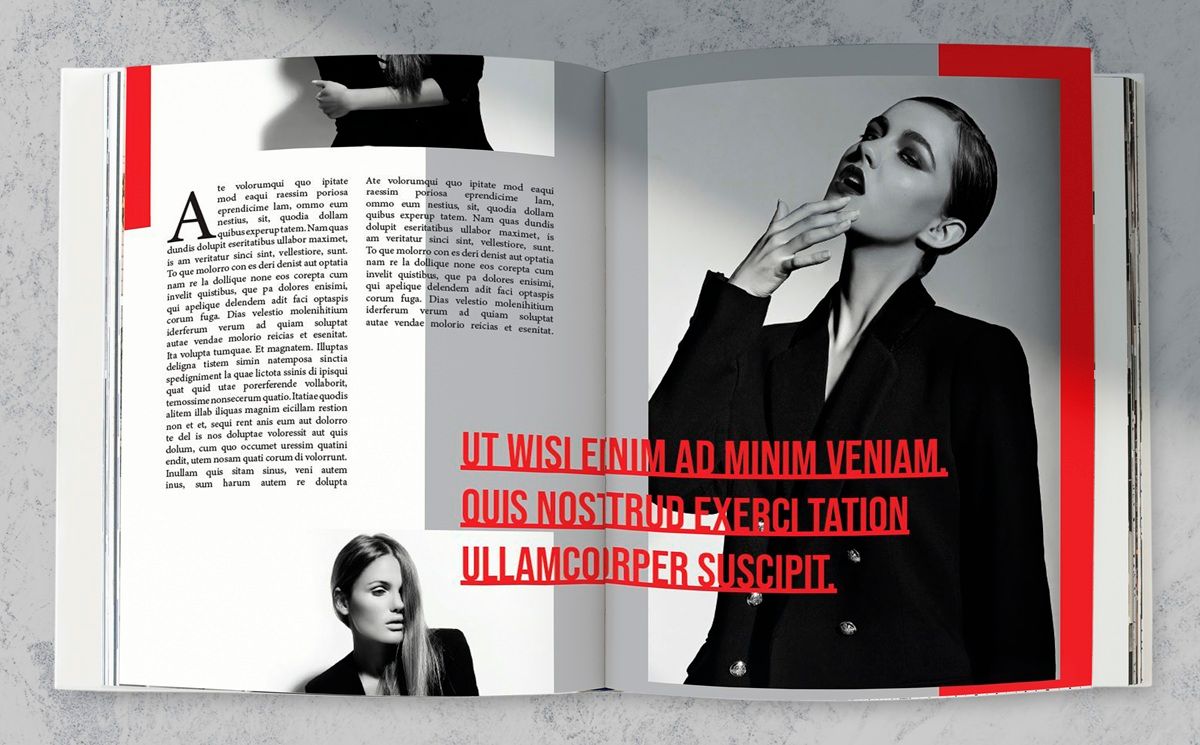 Divatmagazin oldal látványterv